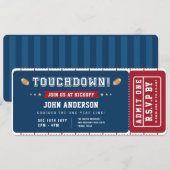 Voetbal Eerste Jaar Touchdown Verjaardagskaart Kaart (Voorkant / Achterkant)