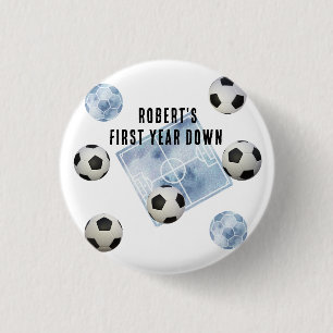 Voetbal Eerste Jaar Verjaardagsfeestje Ronde Button 3,2 Cm