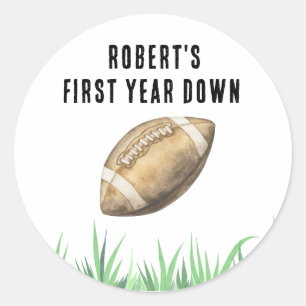 Voetbal Eerste Jaar Verjaardagsfeestje Ronde Sticker