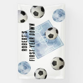 Voetbal Eerste Jaar Verjaardagsfeestje Spandoek (Verticaal)