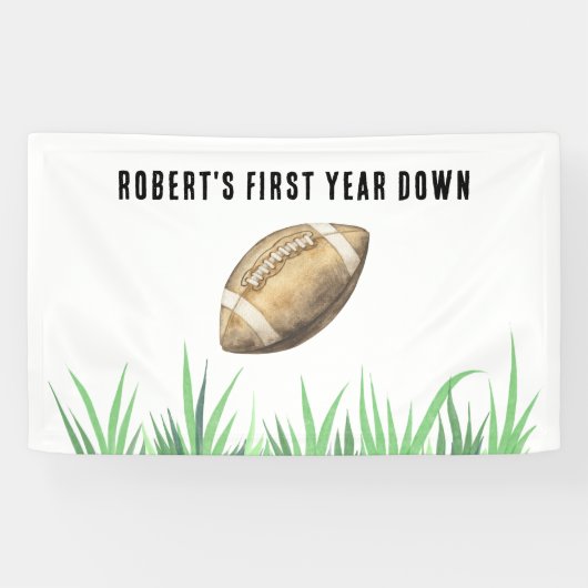 Voetbal Eerste Jaar Verjaardagsfeestje Spandoek (Horizontaal)