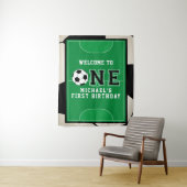 Voetbal eerste verjaardag achtergrond wandkleed (In situ)