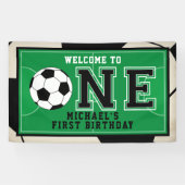 Voetbal Eerste Verjaardag Banner (Horizontaal)