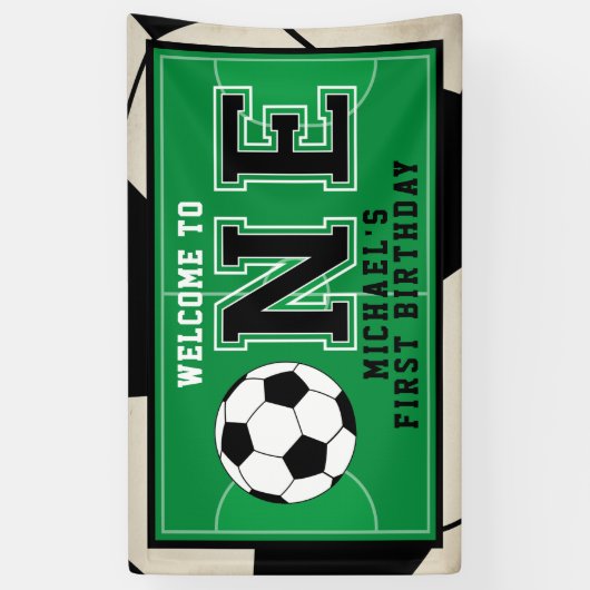 Voetbal Eerste Verjaardag Banner (Verticaal)