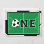 Voetbal eerste verjaardag foto uitnodiging (Achterkant)