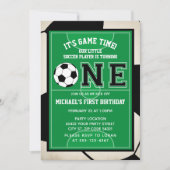 Voetbal Eerste Verjaardag Party Uitnodiging (Voorkant)