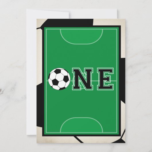 Voetbal Eerste Verjaardag Party Uitnodiging (Achterkant)