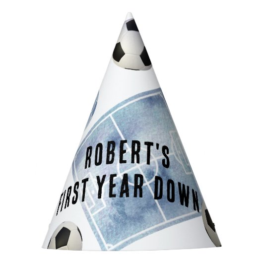 Voetbal Eerste Verjaardag Verjaardagsfeestje Feesthoedjes (Voorkant)