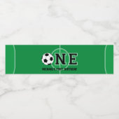 Voetbal Eerste Verjaardag Waterfles Label Etiket (Enkel label)