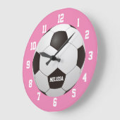 Voetbal Eigen Naam Roze Grote Klok (Hoek)