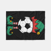 Voetbal Elf Kerst Grappige Kerst Elf Voetbal Fan K Fleece Deken (Voorkant (Horizontaal))