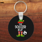 Voetbal Elf Kerstmis Matching Family Elf Squad Ker Sleutelhanger (Voorkant)