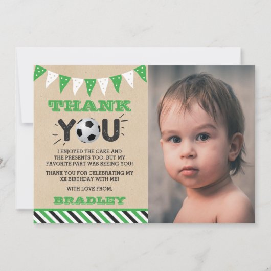 Voetbal Elke pagina Foto van de volgende dag Bedankkaart (Voorkant)