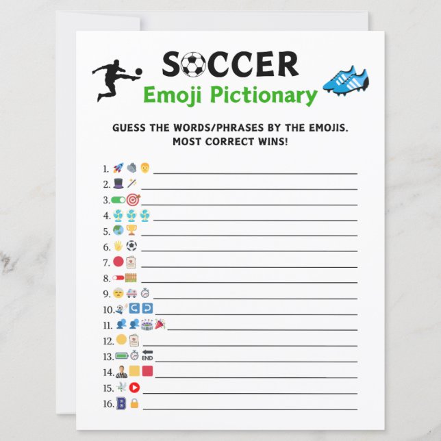 Voetbal Emoji Pictionary Game (Voorkant)