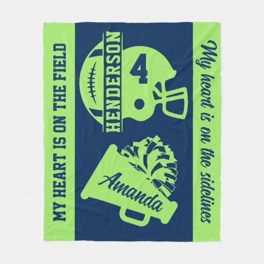Voetbal en Cheer Game Day Fleece Deken (Voorkant)