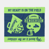 Voetbal en Cheer Game Day Fleece Deken (Voorkant (Horizontaal))