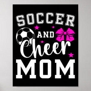 Voetbal en Cheer Moeder Trots Cheerleader en Voetb Poster