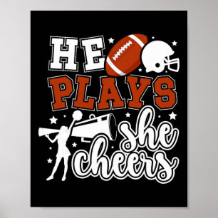 Voetbal En Cheer Moeder Trots Cheerleading En Voet Poster