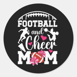 Voetbal En Cheer Moeder Trots Cheerleading En Voet Ronde Sticker