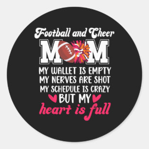 Voetbal En Cheer Moeder Trots Cheerleading En Voet Ronde Sticker