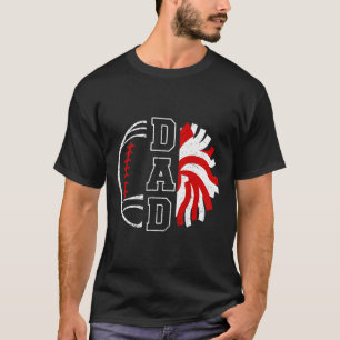 Voetbal En Cheer Papa Trots Voetbal En Cheerleadin T-shirt