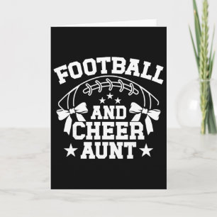 Voetbal en cheer tante van een cheerleader en voet kaart
