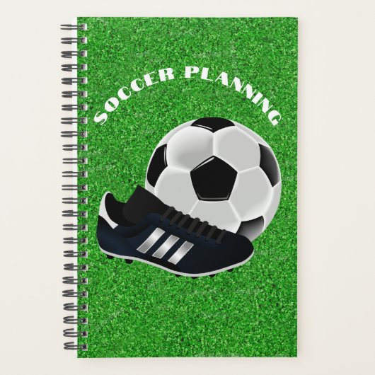 Voetbal en Cleats op het veld Planner (Voorkant)