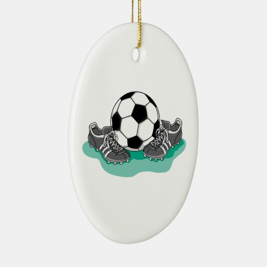 voetbal en cleats vector ontwerp keramisch ornament (Rechts)