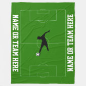 Voetbal en de Jouw tekst van de Speler van de Voet Fleece Deken (Voorkant)