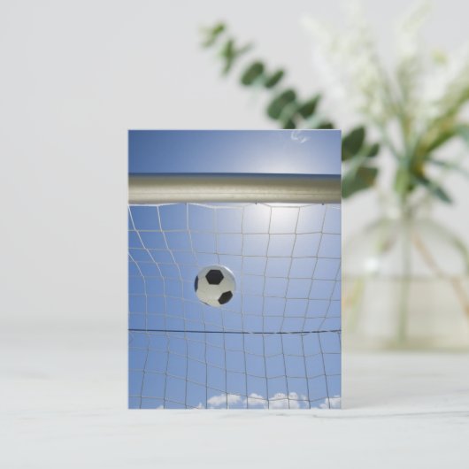 Voetbal en doel 2 briefkaart (Staand voorkant)