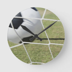 voetbal en doel ronde klok
