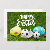 Voetbal en eieren feestdagenkaart (Voorkant / Achterkant)