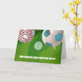 Voetbal en Field Fun Verjaardagspun Kaart (Gele Bloem)