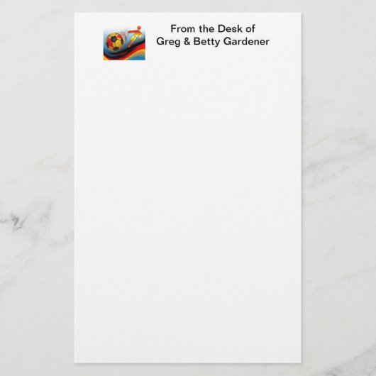 Voetbal en Football Dynamics Briefpapier (Voorkant)