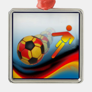 Voetbal en Football Dynamics Metalen Ornament