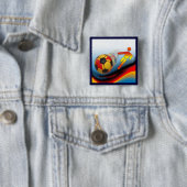 Voetbal en Football Dynamics Vierkante Button 5,1 Cm (In situ)