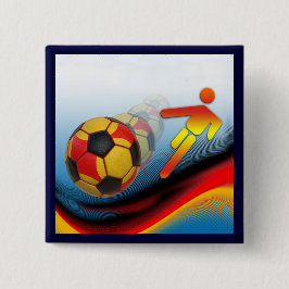 Voetbal en Football Dynamics Vierkante Button 5,1 Cm