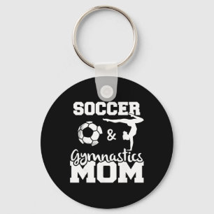Voetbal en gymnastiek Moeder Grappige Voetbalspele Sleutelhanger