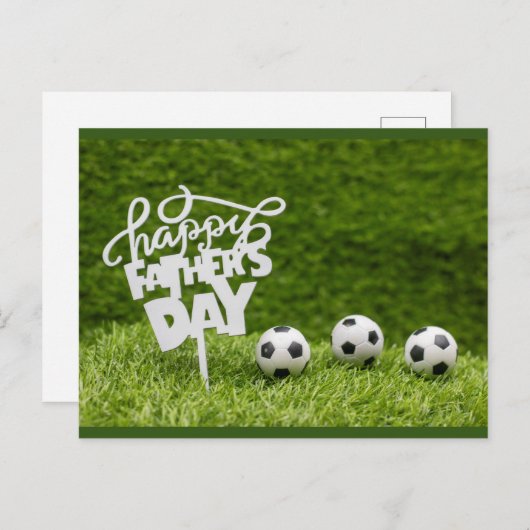 Voetbal en Happy Vaderdag voor pap Kaart (Voorkant / Achterkant)