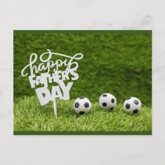 Voetbal en Happy Vaderdag voor pap Kaart (Voorkant)