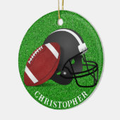 Voetbal en Helm Kerstmis  Keramisch Ornament (Links)
