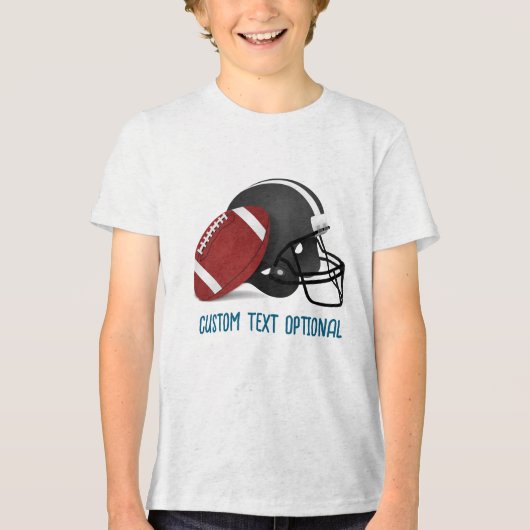 Voetbal en Helm Tri-Blend Shirt (Voorkant)