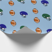Voetbal en helmen cadeaupapier (Hoek)
