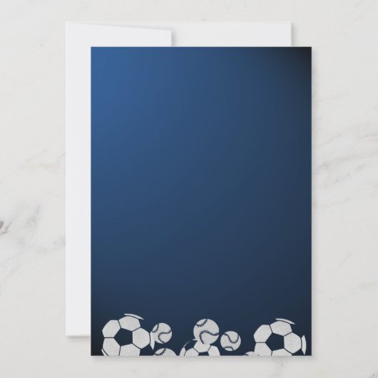 Voetbal en honkbal bar mitswa kaart (Achterkant)