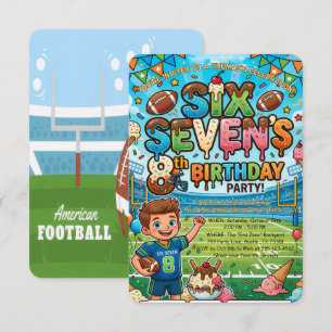 Voetbal en ijs 8e verjaardagsfeestje kaart