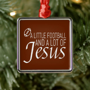 Voetbal en Jezus Metalen Ornament