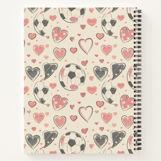 Voetbal en liefde harten Kinder terug naar school Notitieboek (Achterkant)