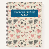 Voetbal en liefde harten Kinder terug naar school Notitieboek (Voorkant)