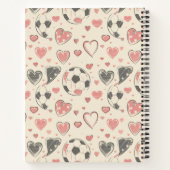 Voetbal en liefdeshartjes kinderen terug naar scho notitieboek (Achterkant)