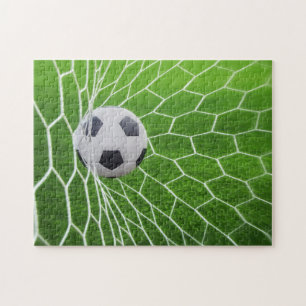 voetbal- en netfoto-puzzel legpuzzel